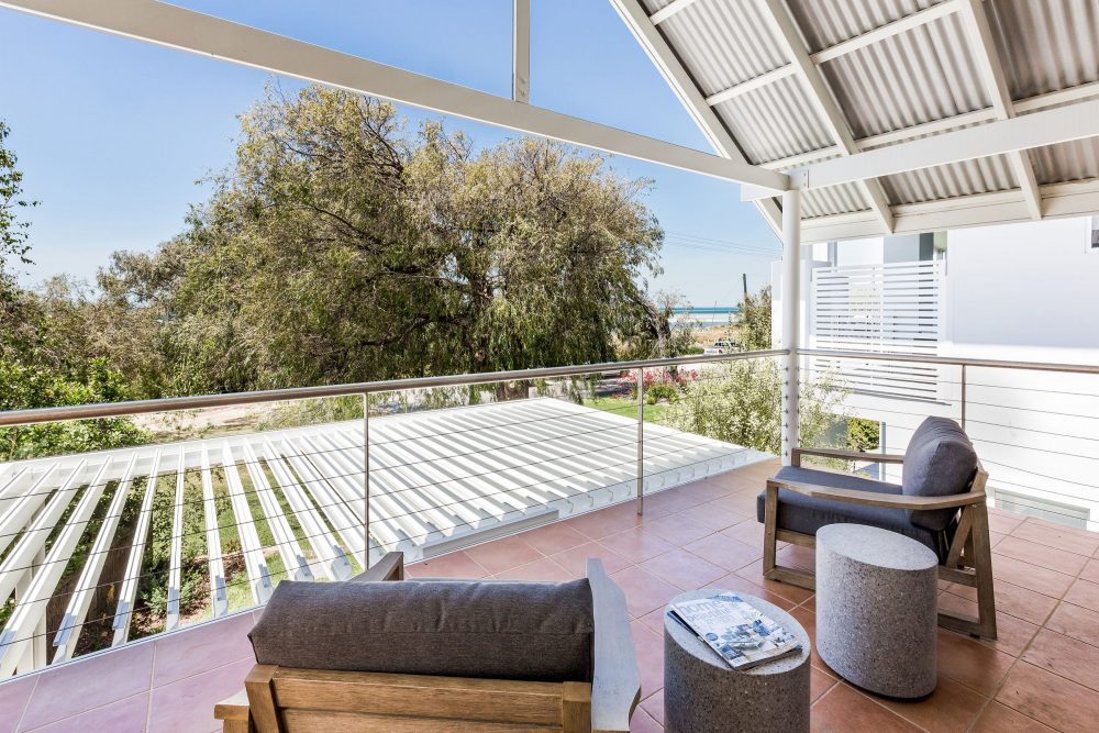 Upstairs balcony view over Geographe Bay at Waterfront Dunsborough